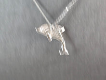 Load image into Gallery viewer, Womens Sterling Silver Blue Opal Dolphin Pendant Necklace 4.3g E3653