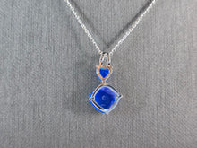 Load image into Gallery viewer, Womens Sterling Silver Blue Opal Modernist Heart Pendant Necklace 3.0g E3658