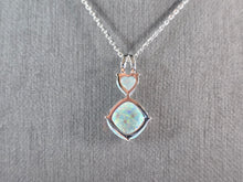 Load image into Gallery viewer, Womens Sterling Silver Opal Modernist Heart Pendant Necklace 3.0g E3660
