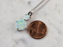 Load image into Gallery viewer, Womens Sterling Silver Opal Modernist Heart Pendant Necklace 3.0g E3660