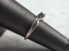 Load image into Gallery viewer, Womens Vintage Estate Sterling Silver Diamond Sapphire Ring 1.8g #E3663