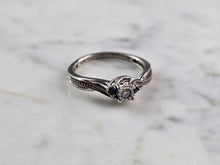 Load image into Gallery viewer, Womens Vintage Estate Sterling Silver Diamond Sapphire Ring 1.8g #E3663