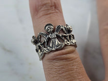 Load image into Gallery viewer, Womens Vintage Estate Sterling Silver Angel Fairy Ring 3.5g E3673