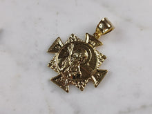 Load image into Gallery viewer, Womens Sterling Silver Gold Tone St Benedict Cross Pendant Necklace 5.1g E3674