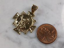 Load image into Gallery viewer, Womens Sterling Silver Gold Tone St Benedict Cross Pendant Necklace 5.1g E3674