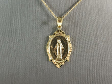 Load image into Gallery viewer, Womens Sterling Silver Gold Tone Virgin Mary Pendant Necklace 3.9g E3675