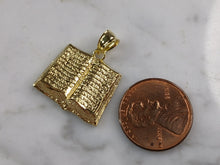 Load image into Gallery viewer, Sterling Silver Gold Tone Religious Holy Bible Pendant Necklace 3.7g E3676