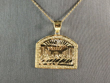 Load image into Gallery viewer, Sterling Silver Gold Tone Religious Last Supper Pendant Necklace 6.3g E3678