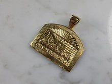 Load image into Gallery viewer, Sterling Silver Gold Tone Religious Last Supper Pendant Necklace 6.3g E3678