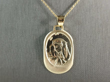 Load image into Gallery viewer, Womens Sterling Silver Gold Tone Virgin Mary Pendant Necklace 5.4g E3679