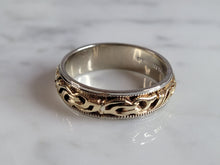 Load image into Gallery viewer, Womens Vintage Estate 14k Mixed Gold Wedding Band Ring 4.8g E3683