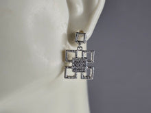 Load image into Gallery viewer, Womens Vintage Estate Sterling Silver CZ Earrings 4.4g E3687