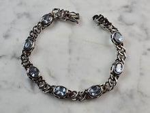 Load image into Gallery viewer, Womens Vintage Estate Sterling Silver Topaz Bracelet 16.6g E3692