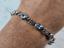 Load image into Gallery viewer, Womens Vintage Estate Sterling Silver Topaz Bracelet 16.6g E3692
