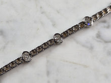 Load image into Gallery viewer, Womens Vintage Estate Sterling Silver CZ Anklet Tennis Bracelet, 16.5g E3694