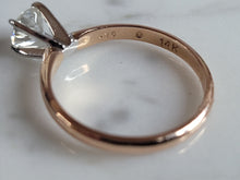 Load image into Gallery viewer, Womens Vintage Estate 14k Rose Gold Diamond Engagement Ring 2.4g #E3696