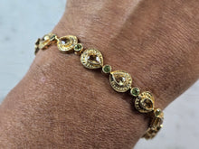 Load image into Gallery viewer, Womens Sterling Silver Gold Tone Citrine Peridot Bracelet 17.3g E3698