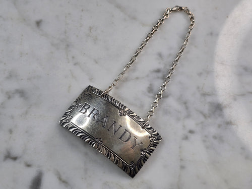 Sterling Silver Williamsburg Stieff Brandy Liquor Decanter Tag Label 13.9g E3701