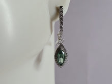 Load image into Gallery viewer, Womens Estate Sterling Silver Modernist CZ Earrings 4.4g E3705