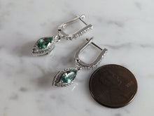 Load image into Gallery viewer, Womens Estate Sterling Silver Modernist CZ Earrings 4.4g E3705