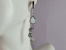 Load image into Gallery viewer, Womens Sterling Silver Opal Mermaid Earrings 6.9g E3706