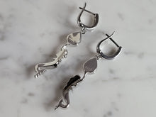 Load image into Gallery viewer, Womens Sterling Silver Opal Mermaid Earrings 6.9g E3706
