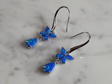 Load image into Gallery viewer, Womens Sterling Silver Blue Opal Butterfly Earrings 3.3g E3708