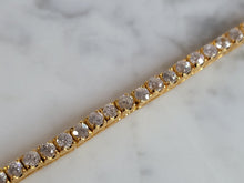 Load image into Gallery viewer, Womens Vintage Estate Sterling Silver Gold Tone Tennis Bracelet 12.5g #E3711