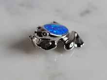Load image into Gallery viewer, Womens Sterling Silver Blue Opal Frog Pendant 3.0g E3717