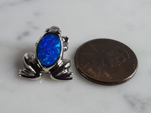 Load image into Gallery viewer, Womens Sterling Silver Blue Opal Frog Pendant 3.0g E3717