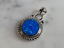 Load image into Gallery viewer, Womens Sterling Silver Modernist Blue Opal Pendant 4.9g E3728