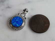 Load image into Gallery viewer, Womens Sterling Silver Modernist Blue Opal Pendant 4.9g E3728
