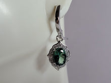 Load image into Gallery viewer, Womens Estate Sterling Silver Modernist CZ Earrings 4.8g E3736