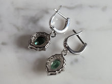 Load image into Gallery viewer, Womens Estate Sterling Silver Modernist CZ Earrings 4.8g E3736
