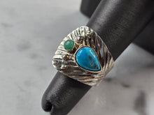 Load image into Gallery viewer, Womens Vintage Sterling Silver Southwestern Turquoise Ring 7.9g E3749