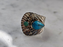 Load image into Gallery viewer, Womens Vintage Sterling Silver Southwestern Turquoise Ring 7.9g E3749