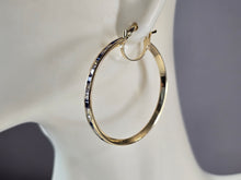 Load image into Gallery viewer, Womens 14K Yellow Gold Spinel &amp; CZ Hoop Earrings, 4.5g E3763