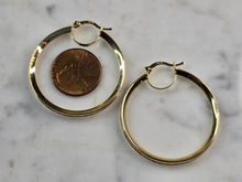 Load image into Gallery viewer, Womens 14K Yellow Gold Spinel &amp; CZ Hoop Earrings, 4.5g E3763