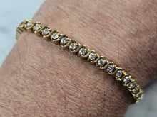 Load image into Gallery viewer, Womens Vintage Estate 14K Gold Diamond Tennis Bracelet 14.4g E3766