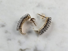 Load image into Gallery viewer, Womens Vintage Estate 10K Yellow Gold Diamond Earrings, 4.2g E3769
