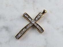 Load image into Gallery viewer, 10k Yellow Gold Diamond Religious Crucifix Cross Pendant 3.1g E3770