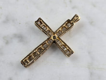 Load image into Gallery viewer, 10k Yellow Gold Diamond Religious Crucifix Cross Pendant 3.1g E3770