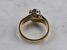 Load image into Gallery viewer, Womens Vintage Estate 10K Yellow Gold Diamond Keepsake Ring 3.7g E3780