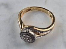 Load image into Gallery viewer, Womens Vintage Estate 10K Yellow Gold Diamond Keepsake Ring 3.7g E3780