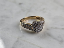 Load image into Gallery viewer, Womens Vintage Estate 10K Yellow Gold Diamond Keepsake Ring 3.7g E3780
