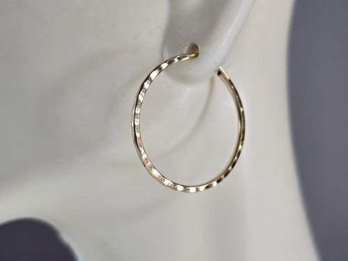 Pr Womens 14K Yellow Gold Hoop Earrings 1.3g E3781