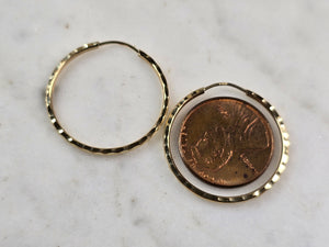 Pr Womens 14K Yellow Gold Hoop Earrings 1.3g E3781
