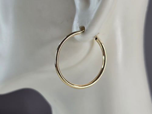 Pr Womens 14K Yellow Gold Hoop Earrings 1.8g E3782