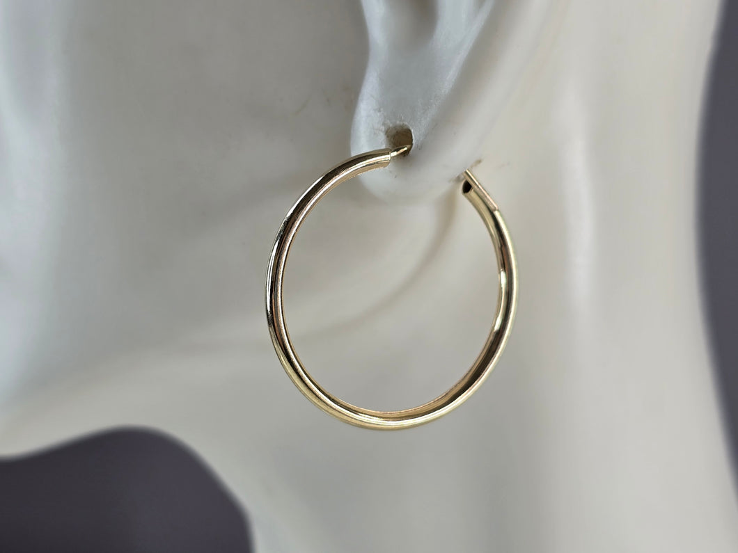 Pr Womens 14K Yellow Gold Hoop Earrings 1.8g E3782