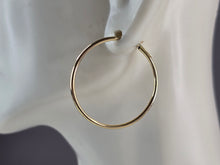 Load image into Gallery viewer, Pr Womens 14K Yellow Gold Hoop Earrings 1.0g E3783